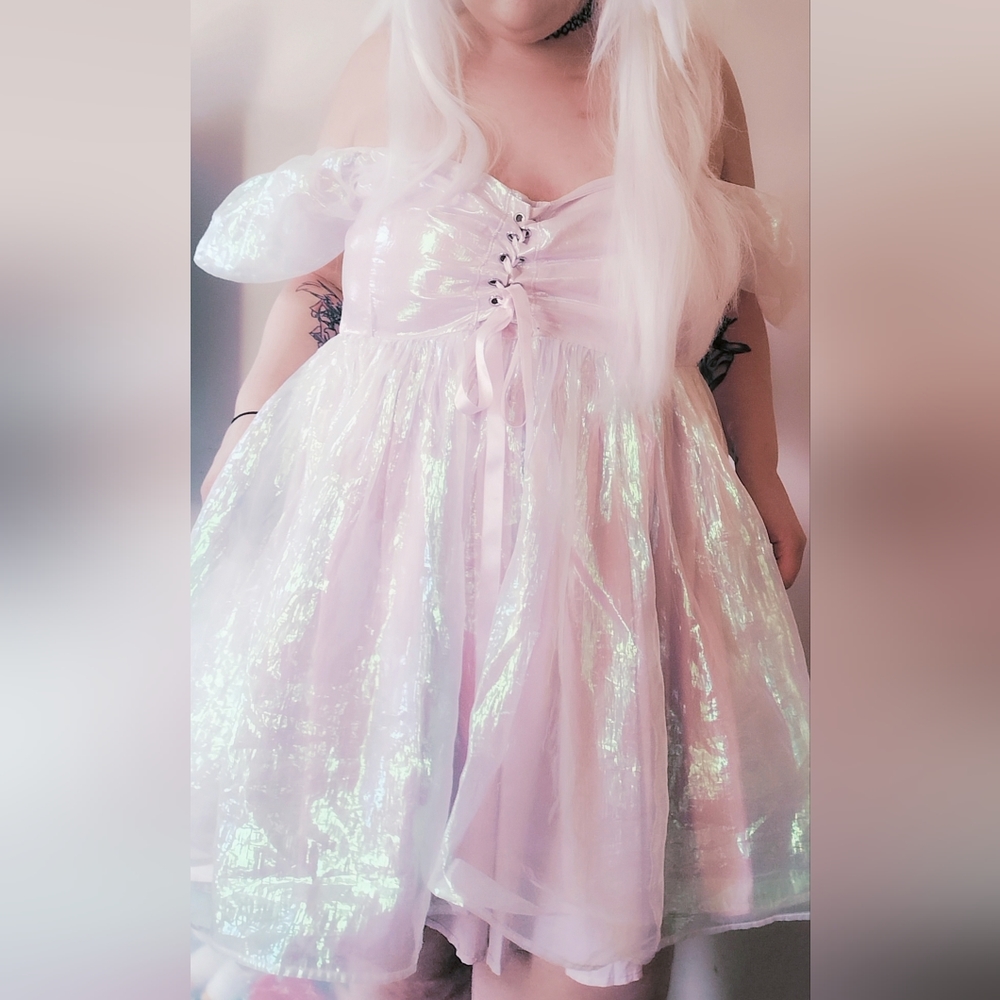 Fairy Princess Iridescent Babydoll Dress at Dolls Kill